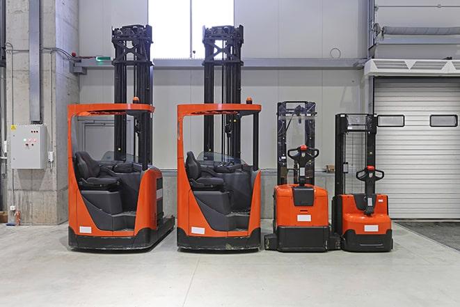 forklift machinery in a commercial setting